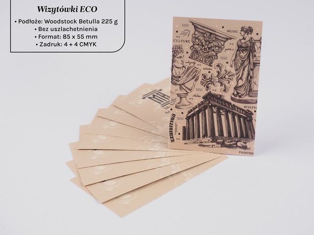 Ekologiczne wizytówki na papierze z recyklingu