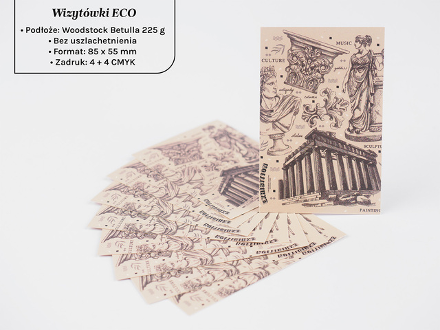 Ekologiczne wizytówki na papierze z recyklingu