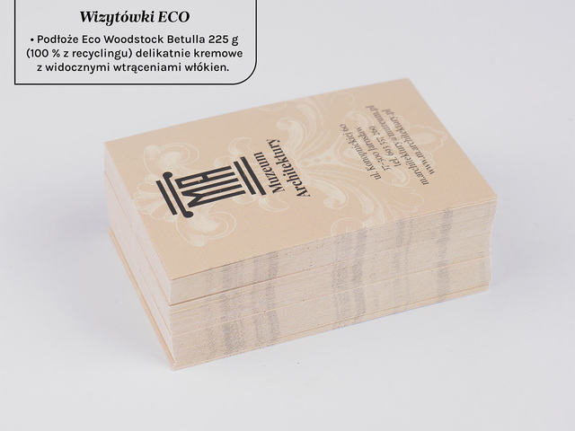 Wizytówki ekologiczne na podłożu Woodstock Betulla 225g