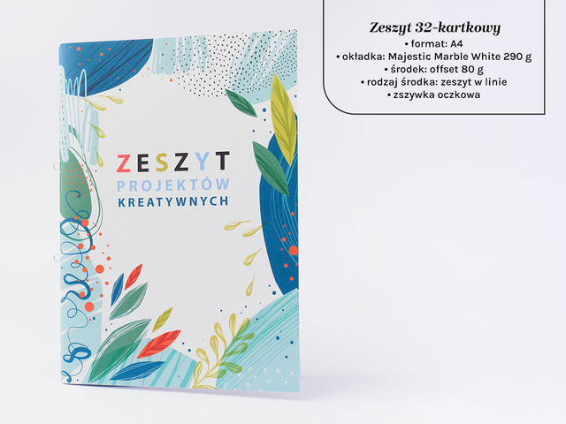 Zeszyty A4 z okładką Majestic Marble White 290g